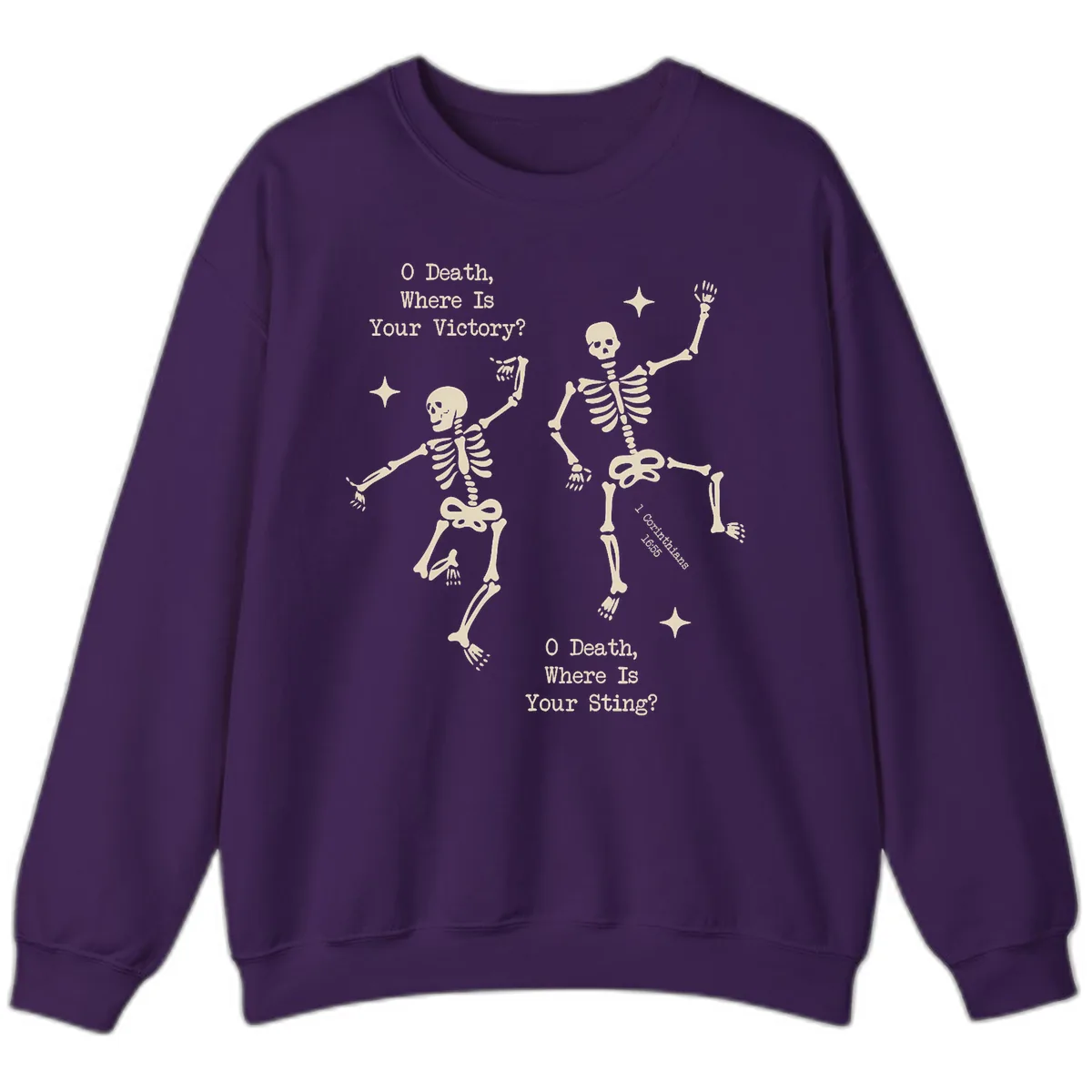 O Death Where Is Your Victory And Sting Sweatshirt in Purple