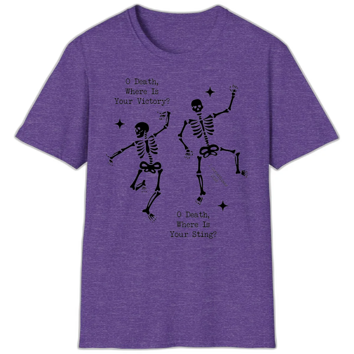 O Death Where Is Your Victory And Sting T-Shirt in Heather Purple