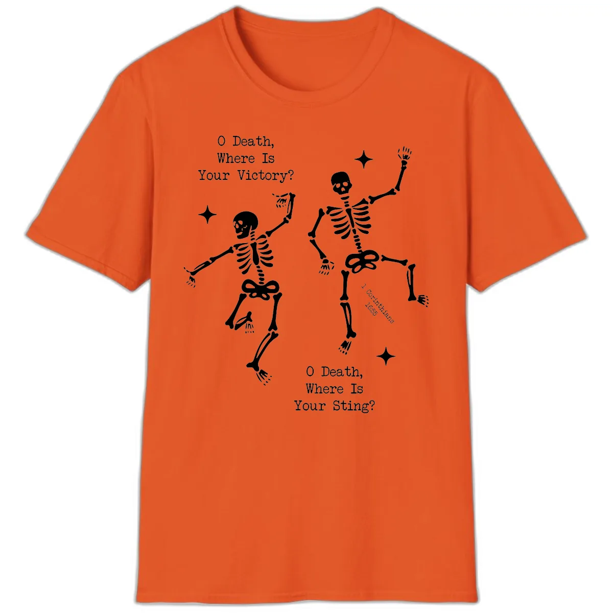 O Death Where Is Your Victory And Sting T-Shirt in Orange