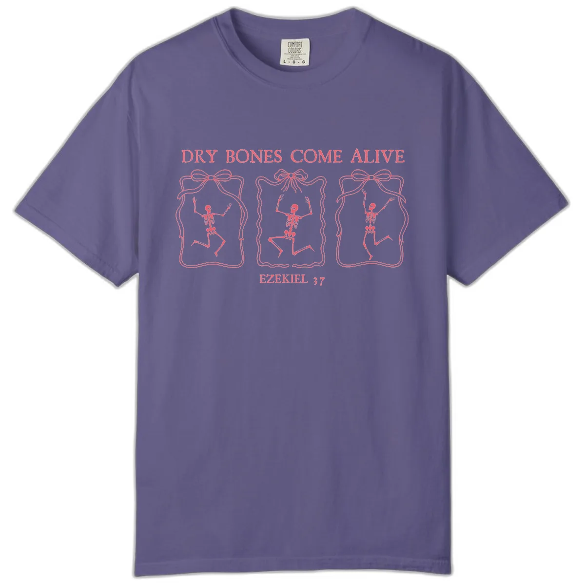 Dry Bones Come Alive Biblical Art Comfort Color in Grape
