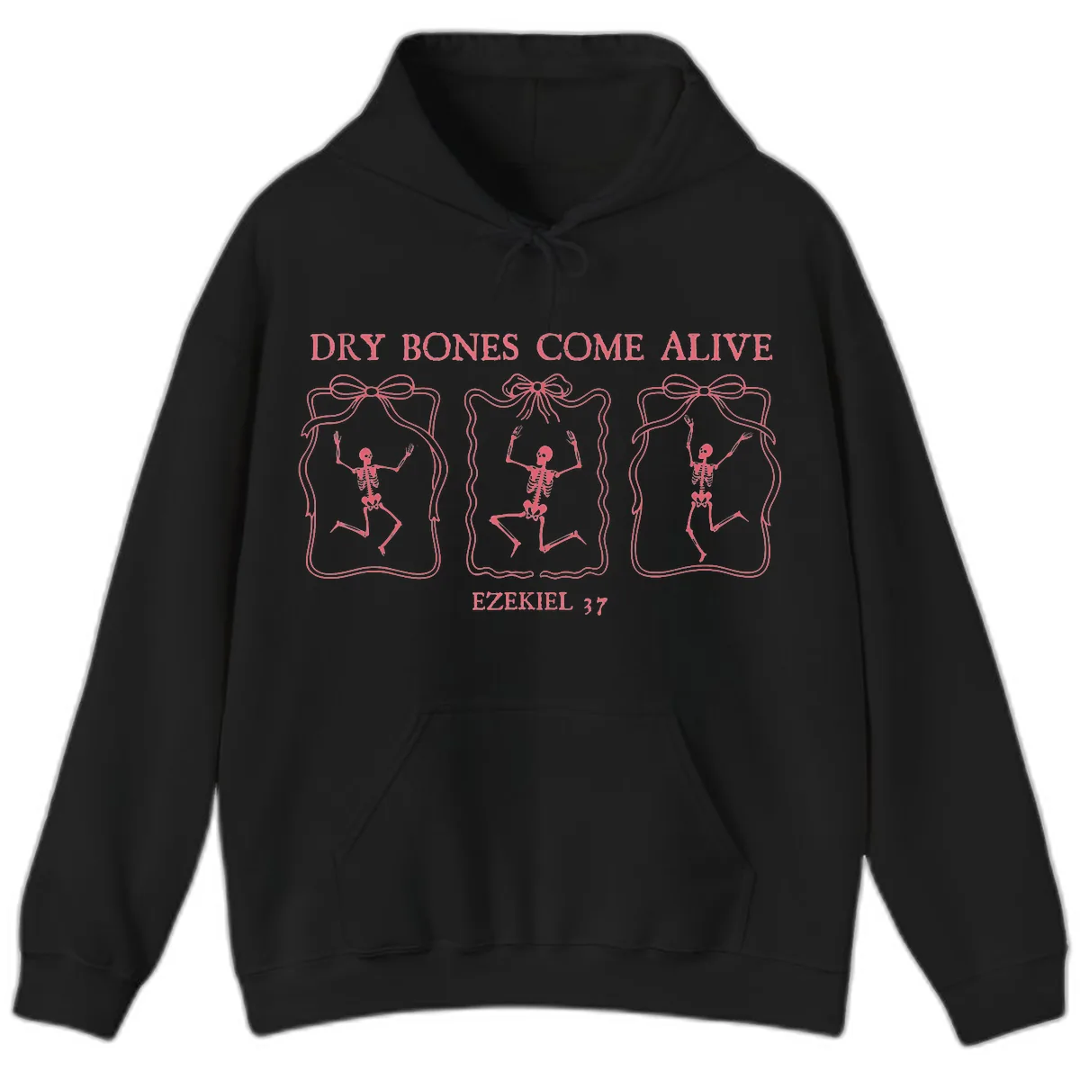 Dry Bones Come Alive Biblical Art Hoodie in Black