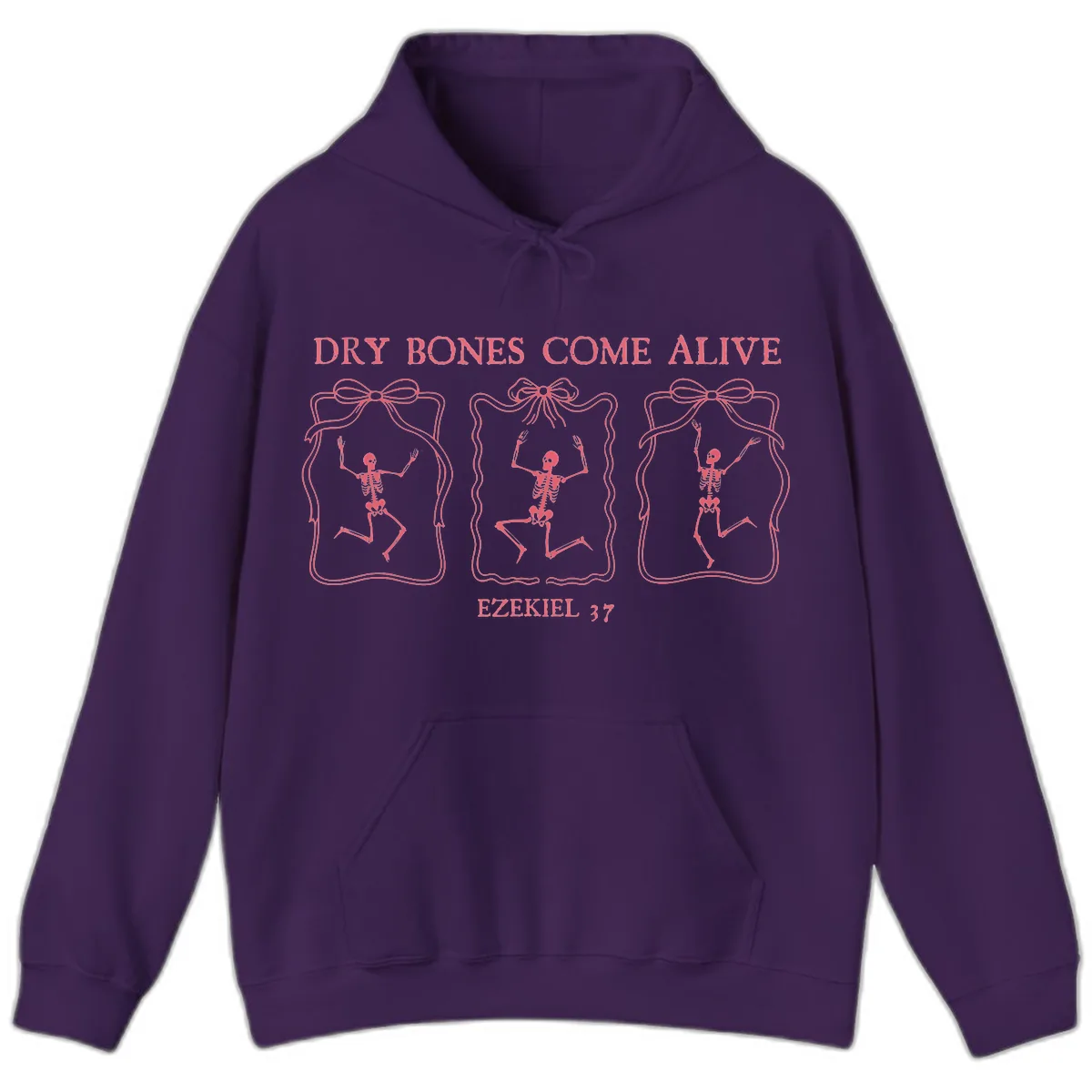 Dry Bones Come Alive Biblical Art Hoodie in Purple