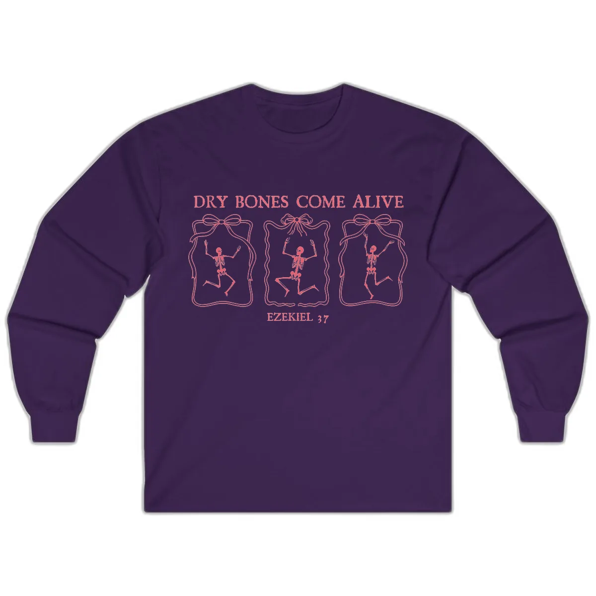 Dry Bones Come Alive Biblical Art Long Sleeve in Purple