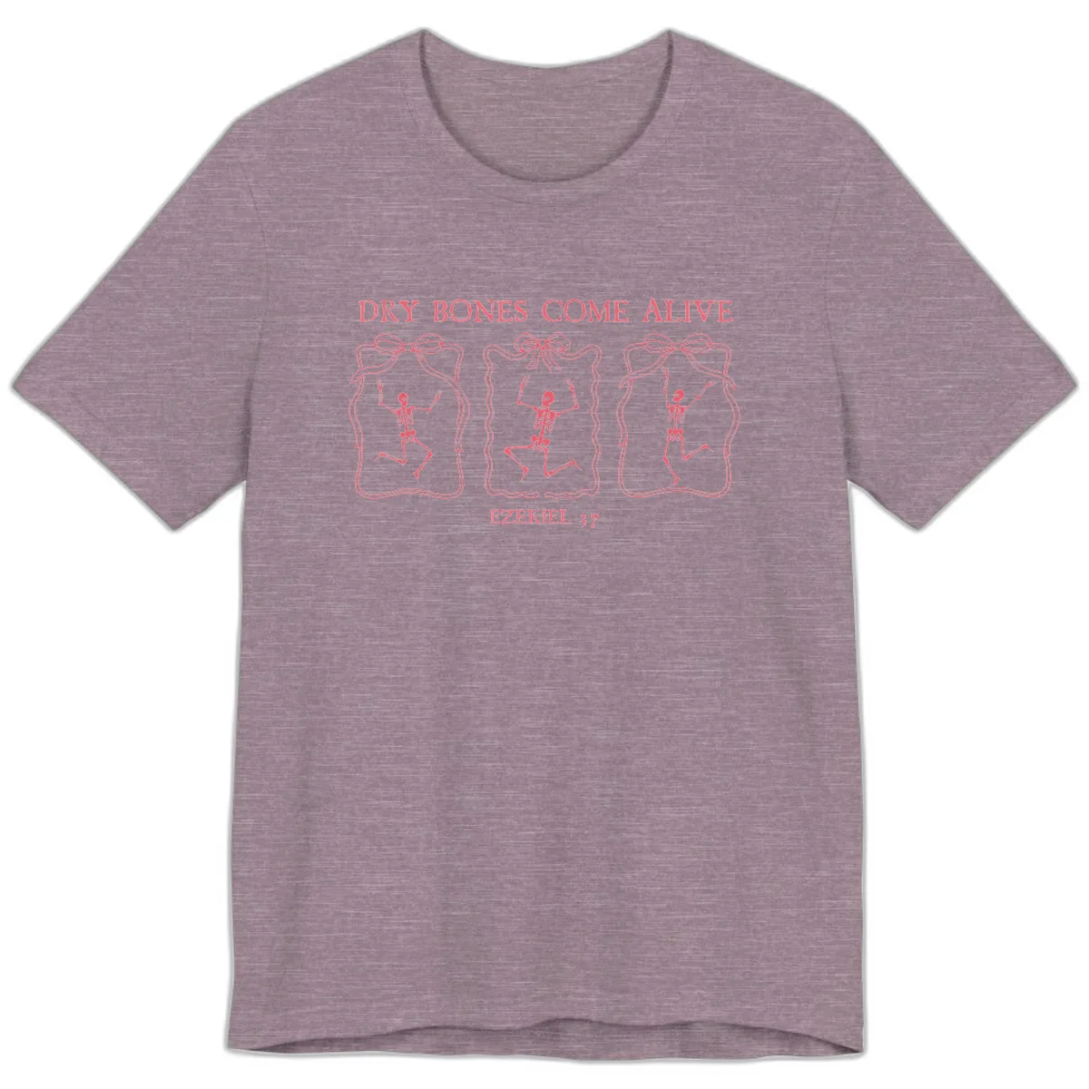 Dry Bones Come Alive Biblical Art Premium T-Shirt in Heather Purple