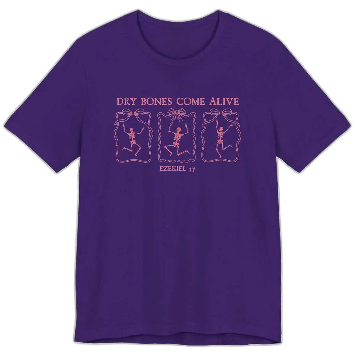 Dry Bones Come Alive Biblical Art Premium T-Shirt in Team Purple