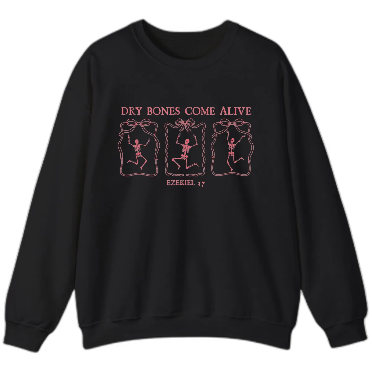 Dry Bones Come Alive Biblical Art Sweatshirt in Black