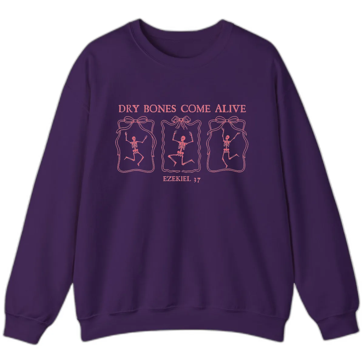 Dry Bones Come Alive Biblical Art Sweatshirt in Purple
