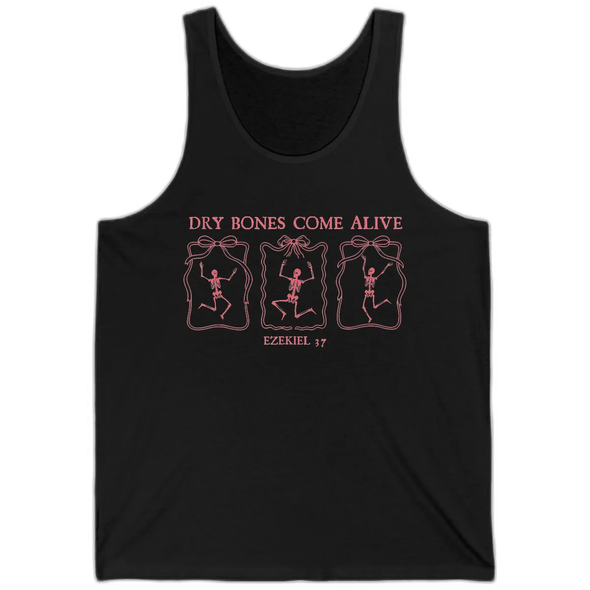 Dry Bones Come Alive Biblical Art Tank in Black