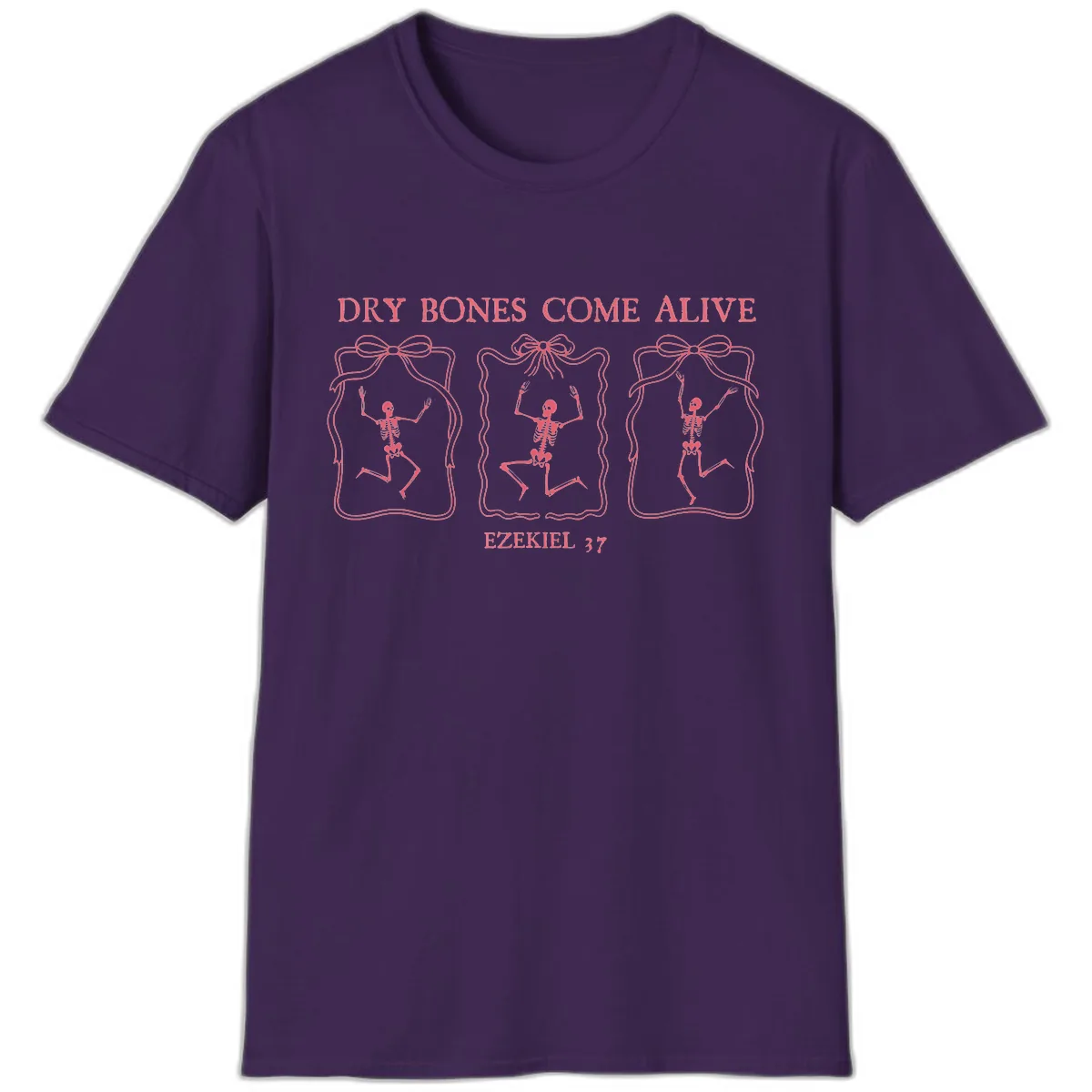 Dry Bones Come Alive Biblical Art T-Shirt in Purple