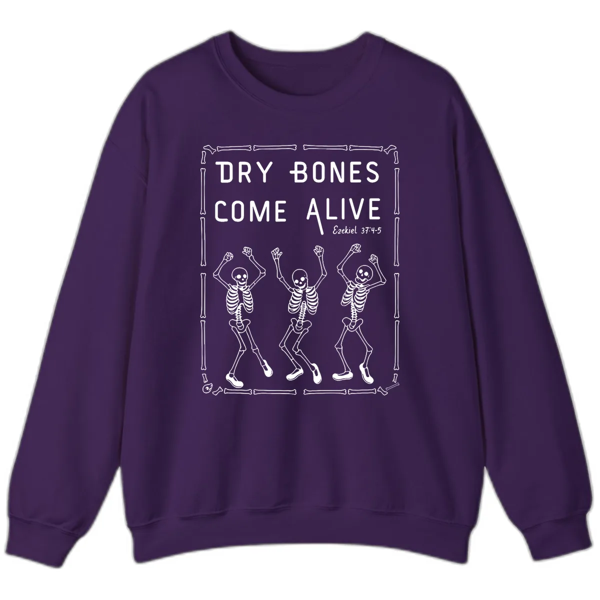 Dry Bones Come Alive Typography Sweatshirt in Purple