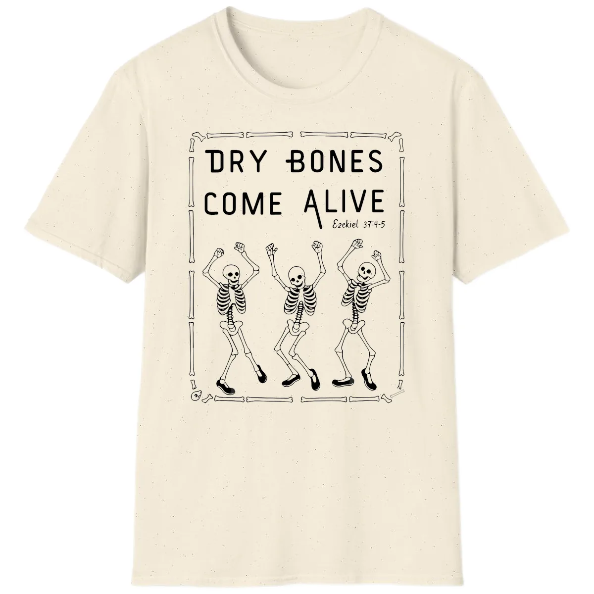 Dry Bones Come Alive Typography T-Shirt in Natural