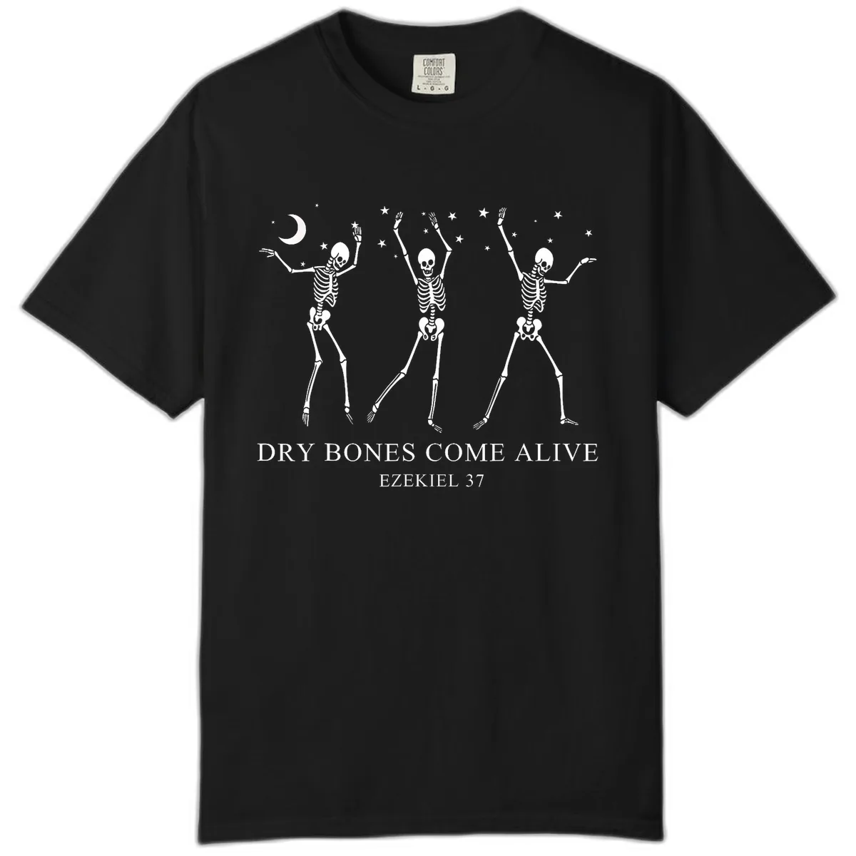 Dancing Skeletons Under Moonlight Comfort Color in Black