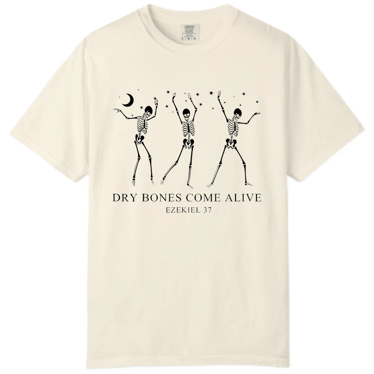 Dancing Skeletons Under Moonlight Comfort Color in Ivory