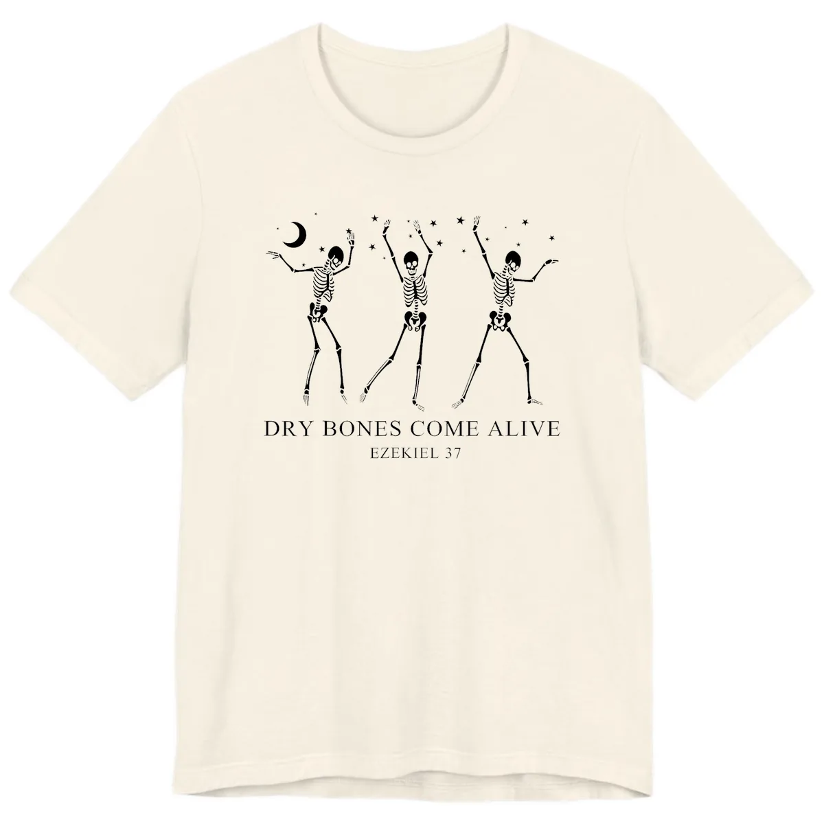 Dancing Skeletons Under Moonlight Premium T-Shirt in Natural