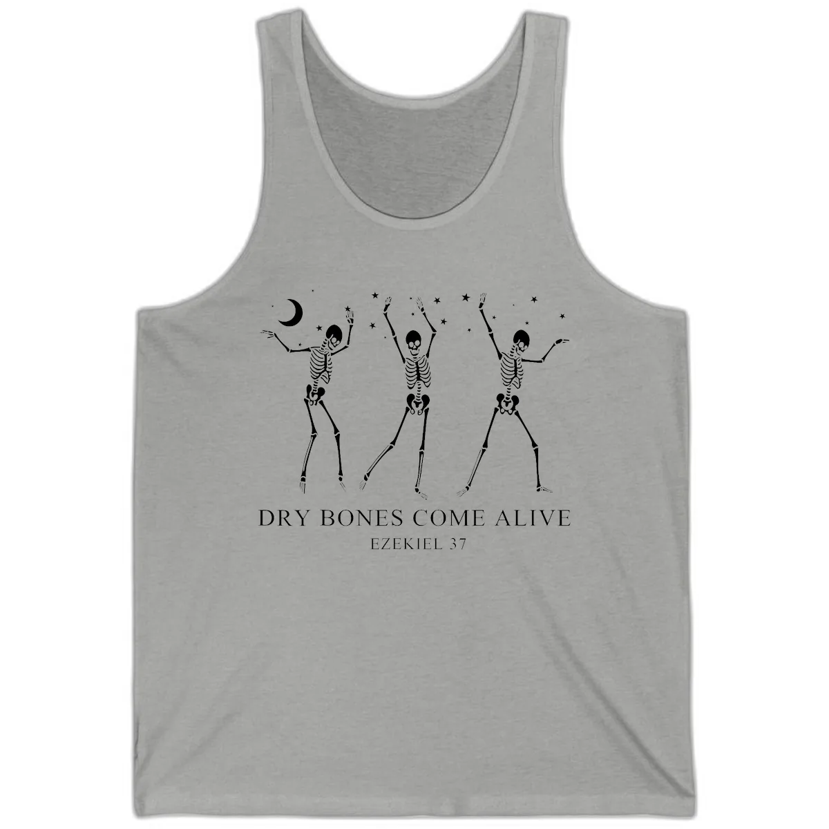 Dancing Skeletons Under Moonlight Tank in Athletic Heather