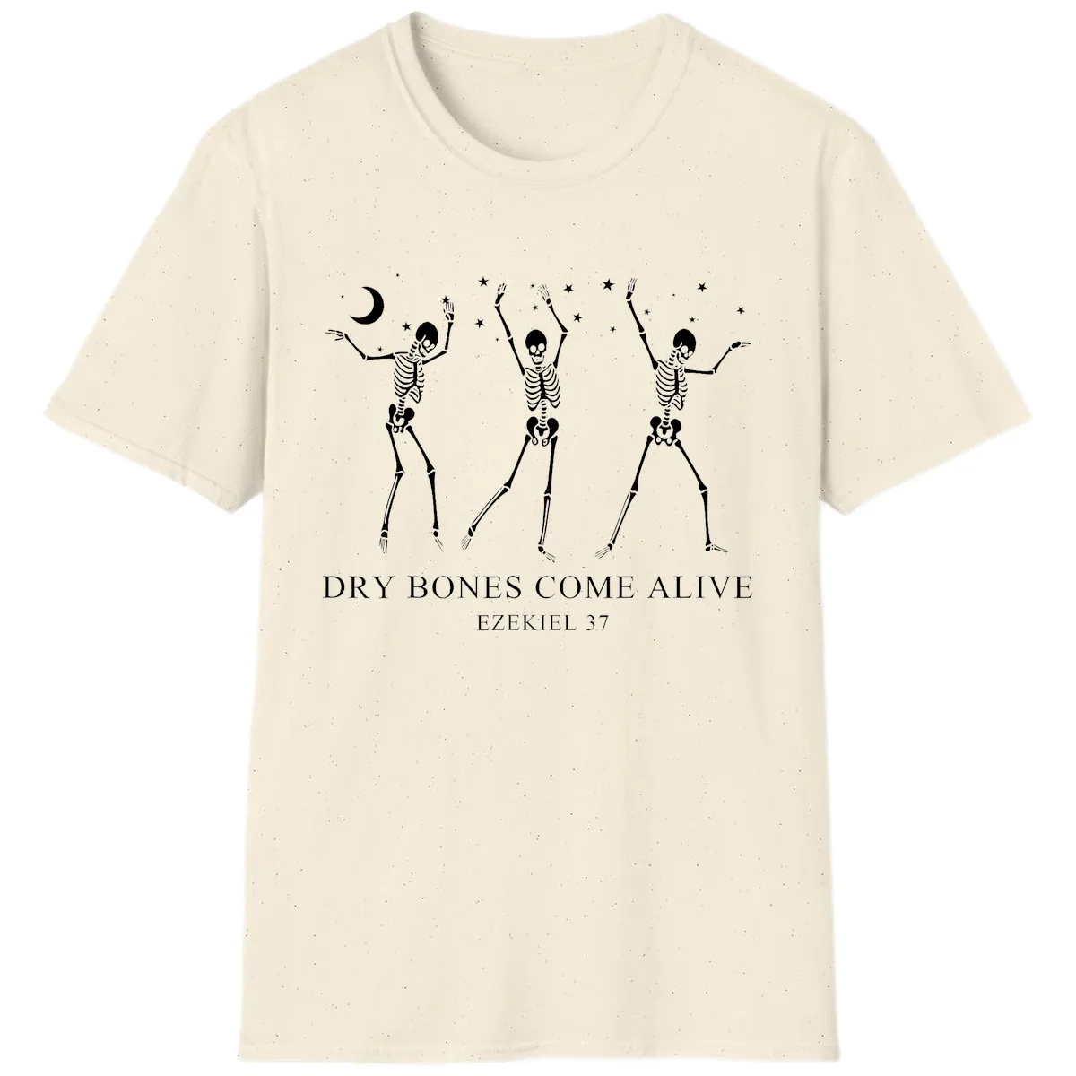Dancing Skeletons Under Moonlight T-Shirt in Natural