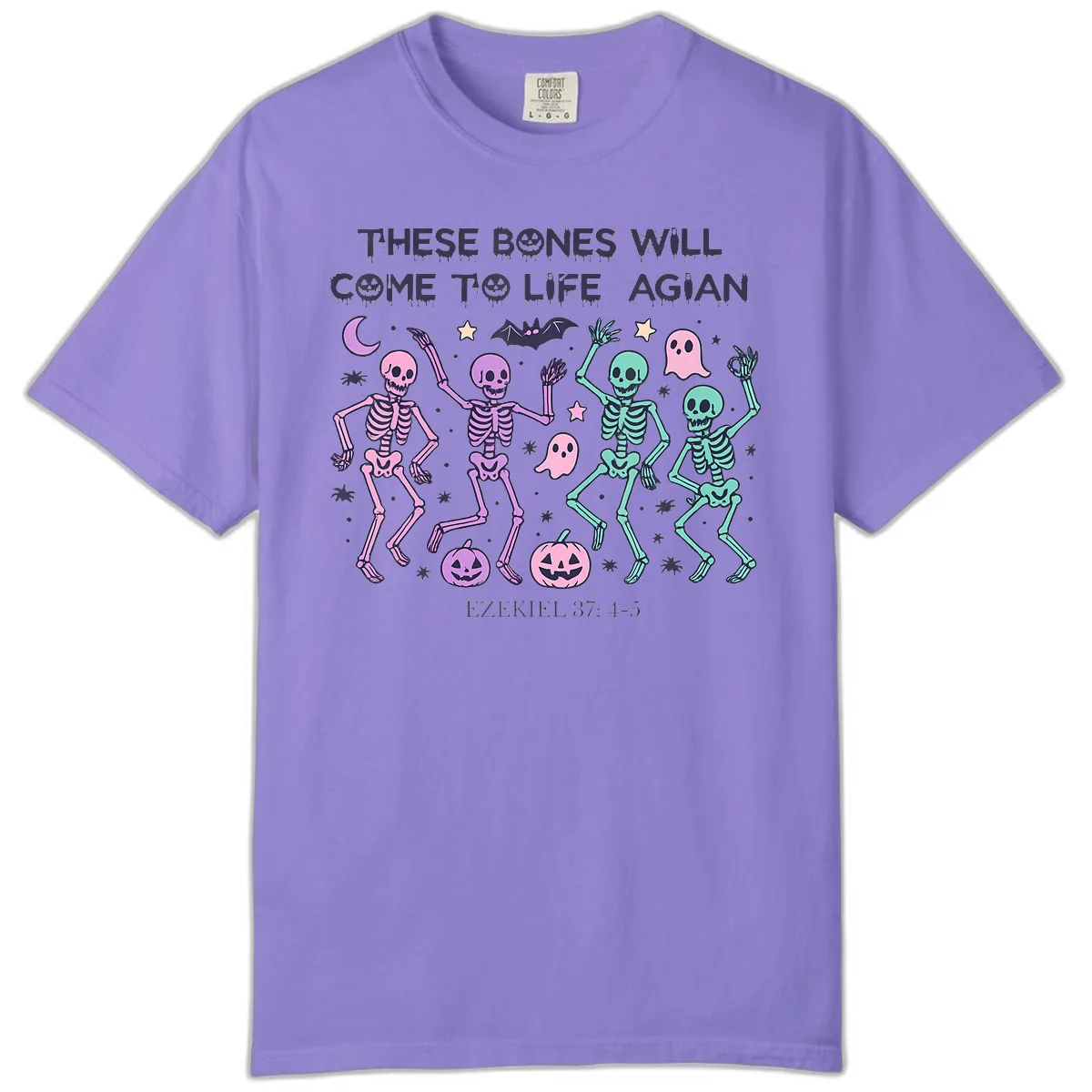 These Bones Will Come To Life Again Comfort Color in Violet