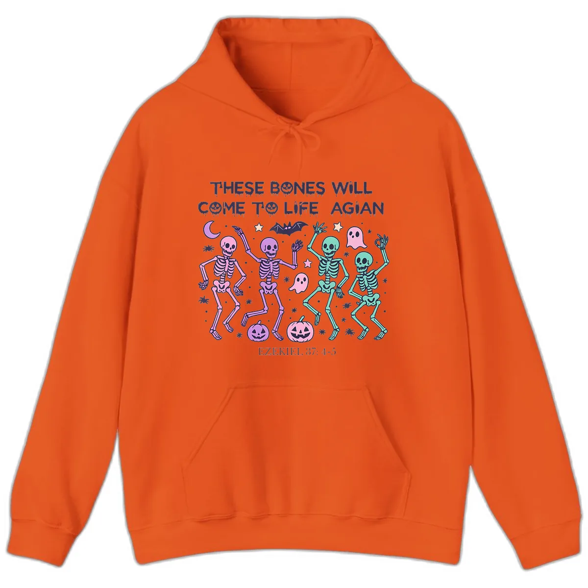 These Bones Will Come To Life Again Hoodie in Orange