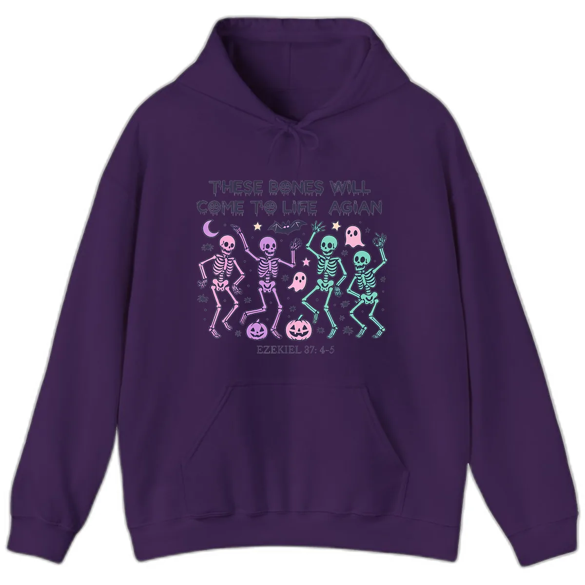These Bones Will Come To Life Again Hoodie in Purple