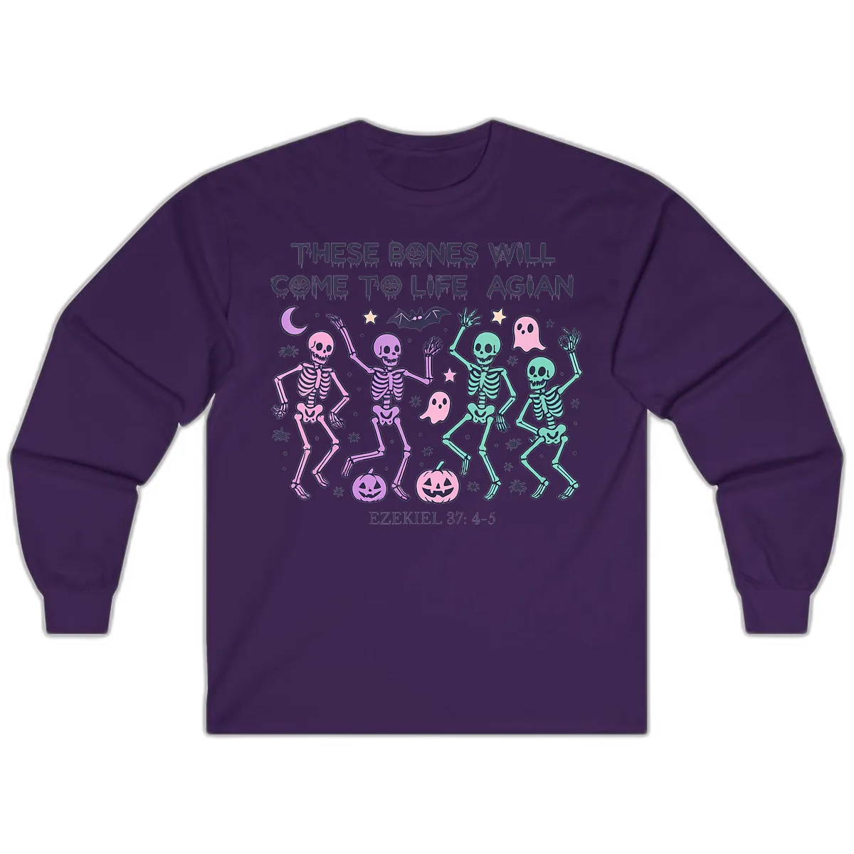 These Bones Will Come To Life Again Long Sleeve in Purple