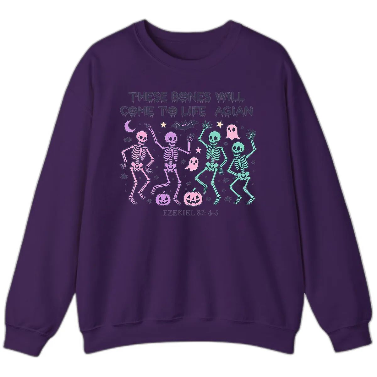 These Bones Will Come To Life Again Sweatshirt in Purple