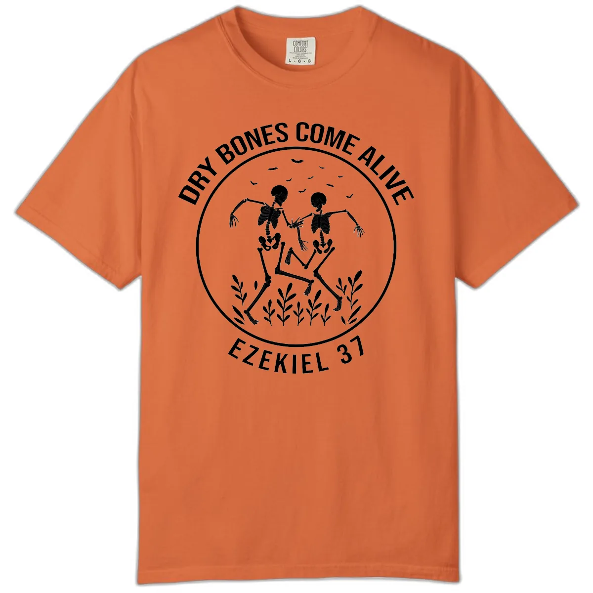 Dry Bones Come Alive Dancing Skeletons Comfort Color in Burnt Orange