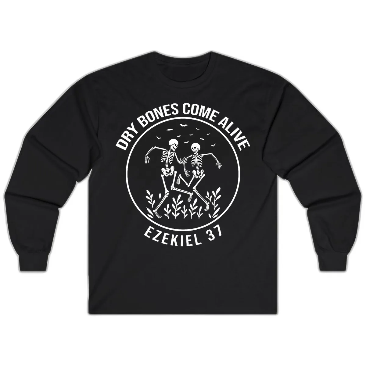 Dry Bones Come Alive Dancing Skeletons Long Sleeve in Black
