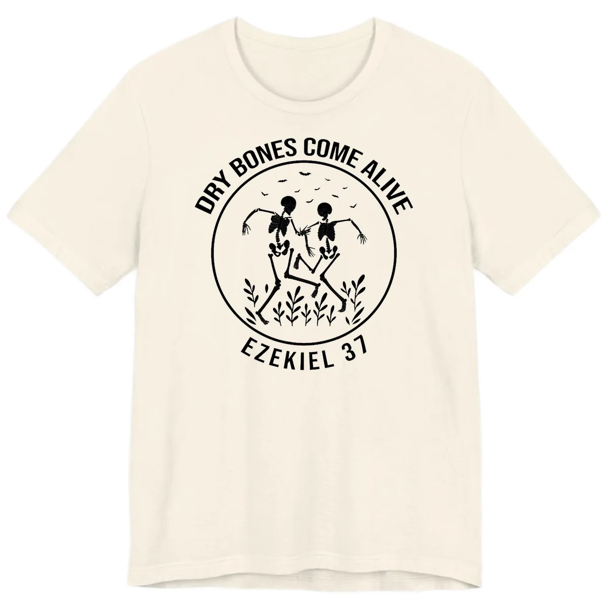 Dry Bones Come Alive Dancing Skeletons Premium T-Shirt in Natural
