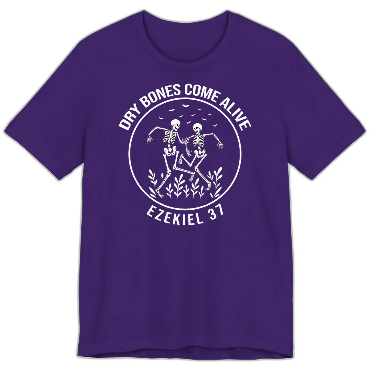 Dry Bones Come Alive Dancing Skeletons Premium T-Shirt in Team Purple
