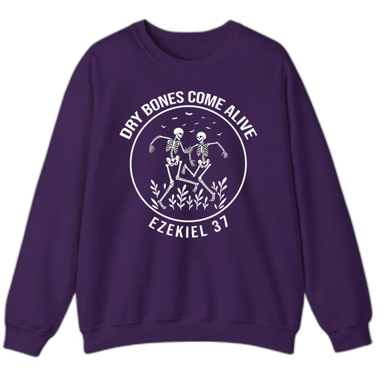Dry Bones Come Alive Dancing Skeletons Sweatshirt in Purple