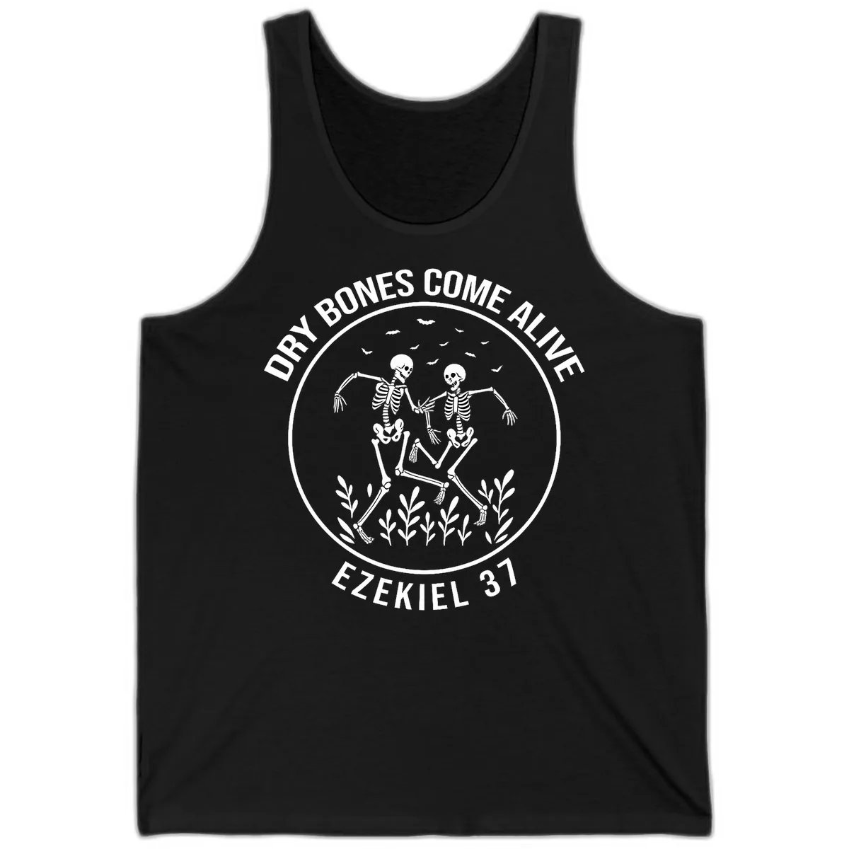 Dry Bones Come Alive Dancing Skeletons Tank in Black