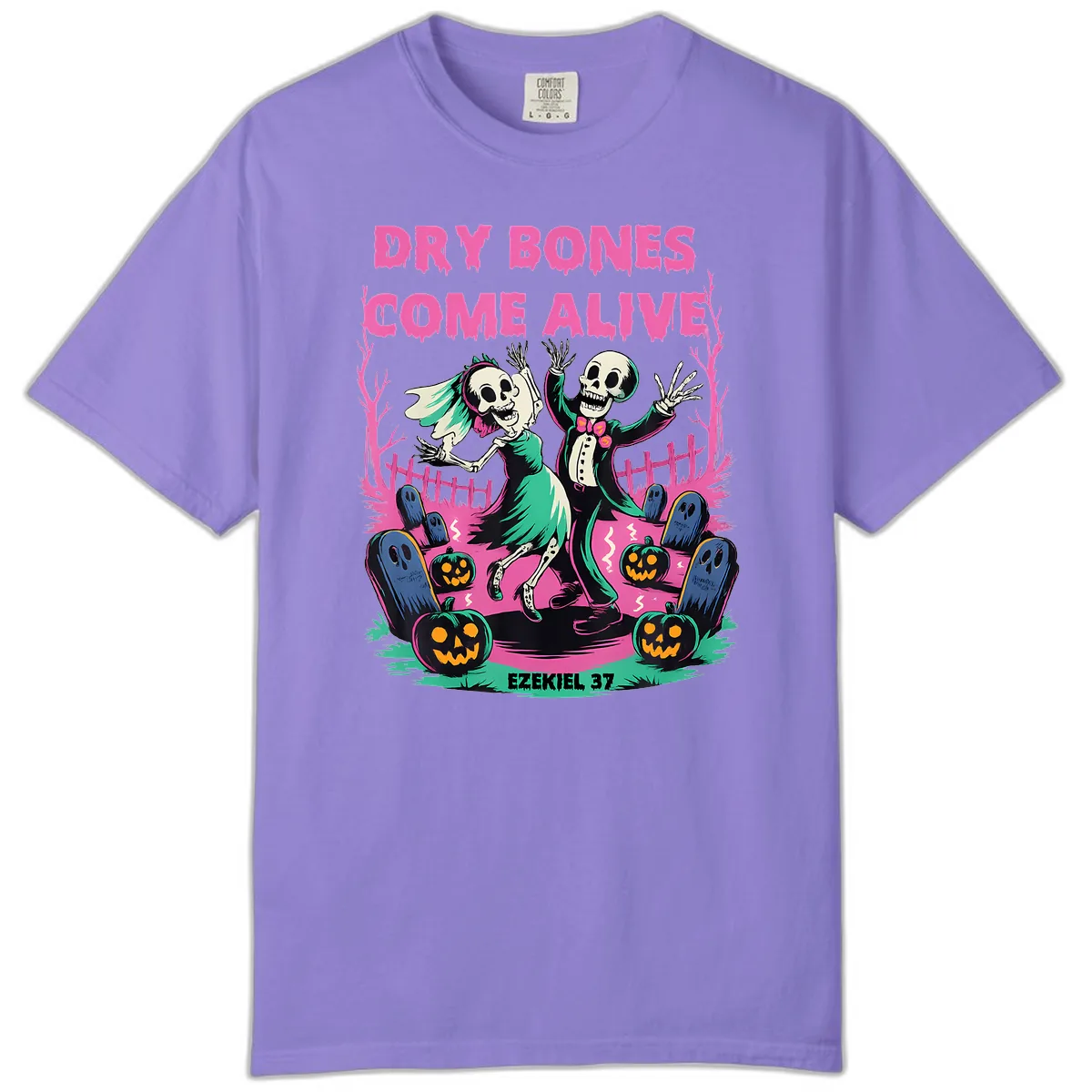 Dry Bones Come Alive Halloween Design Comfort Color in Violet