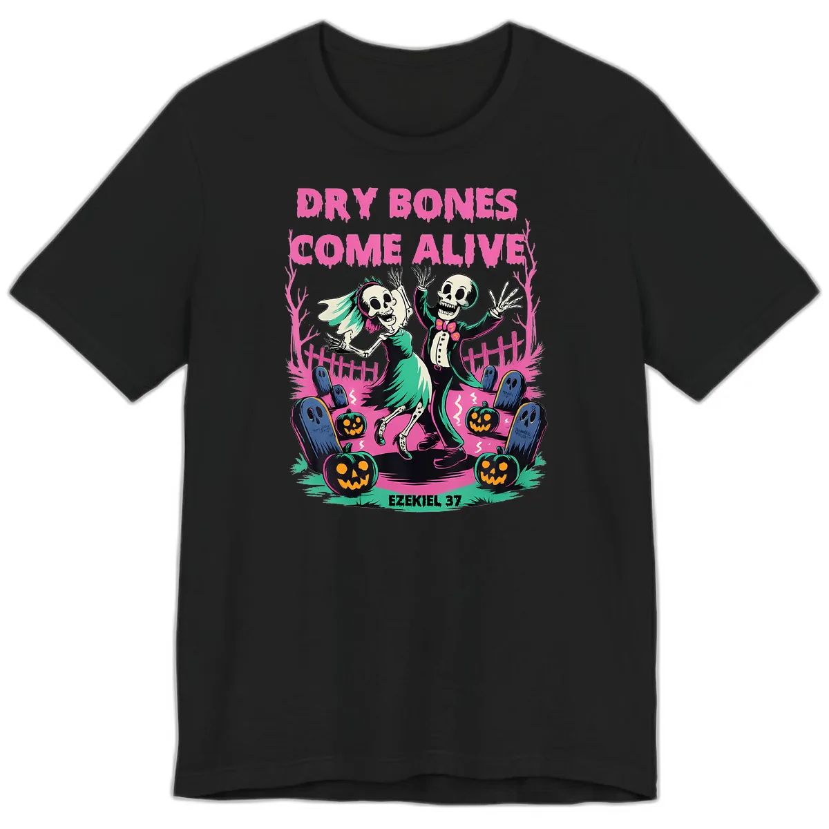 Dry Bones Come Alive Halloween Design Premium T-Shirt in Black