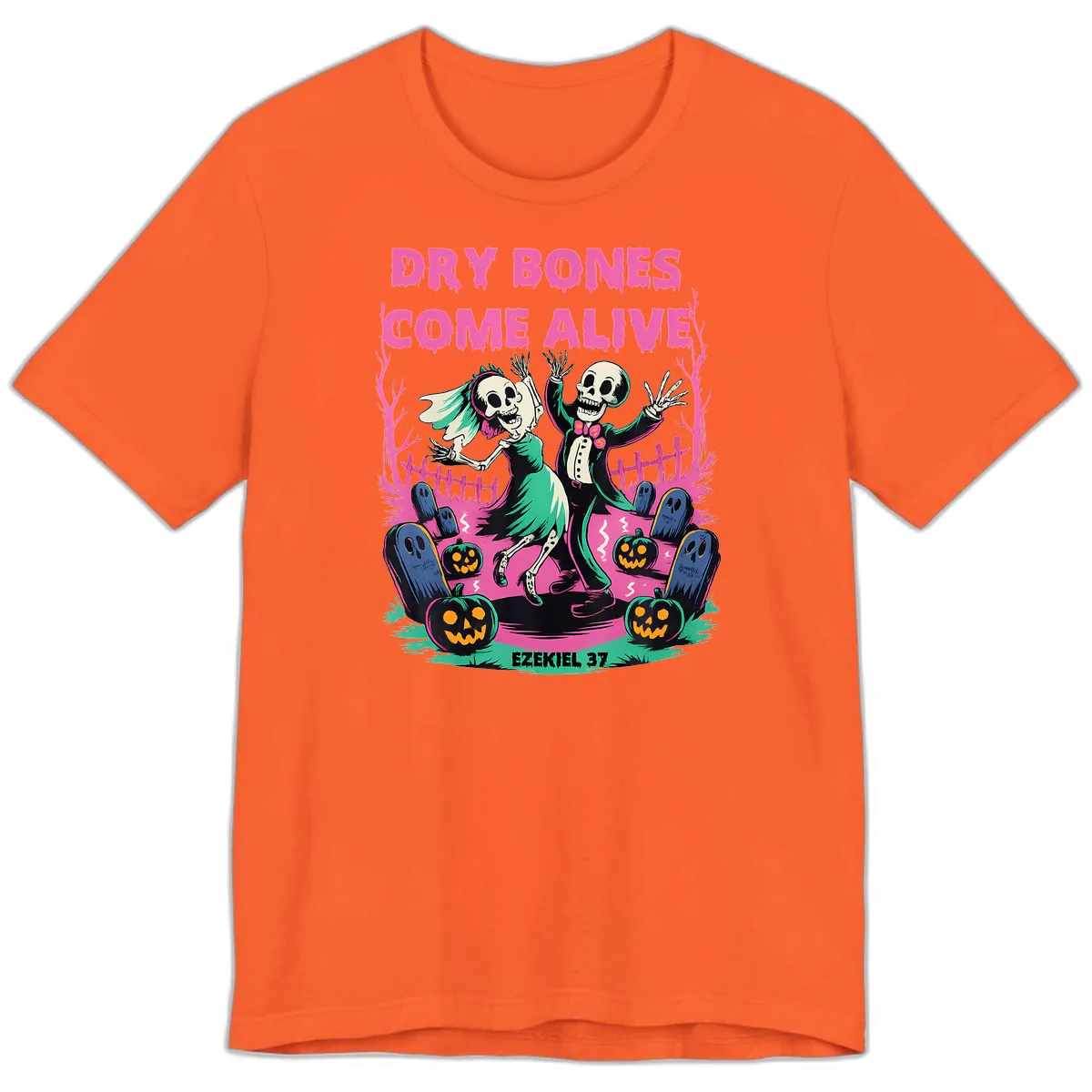 Dry Bones Come Alive Halloween Design Premium T-Shirt in Orange
