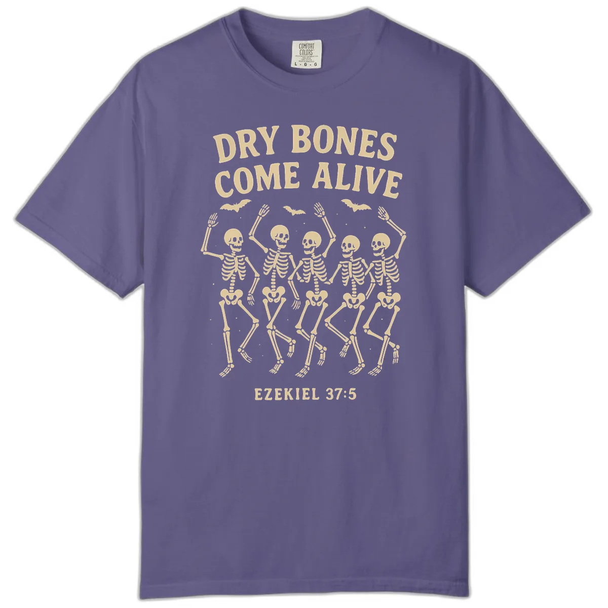 Dry Bones Come Alive Dancing Skeletons Comfort Color in Grape