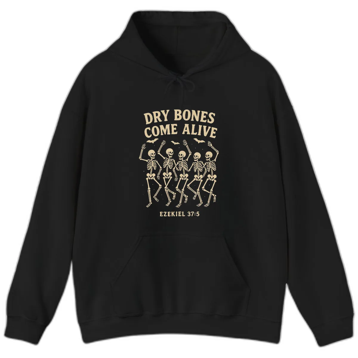 Dry Bones Come Alive Dancing Skeletons Hoodie in Black