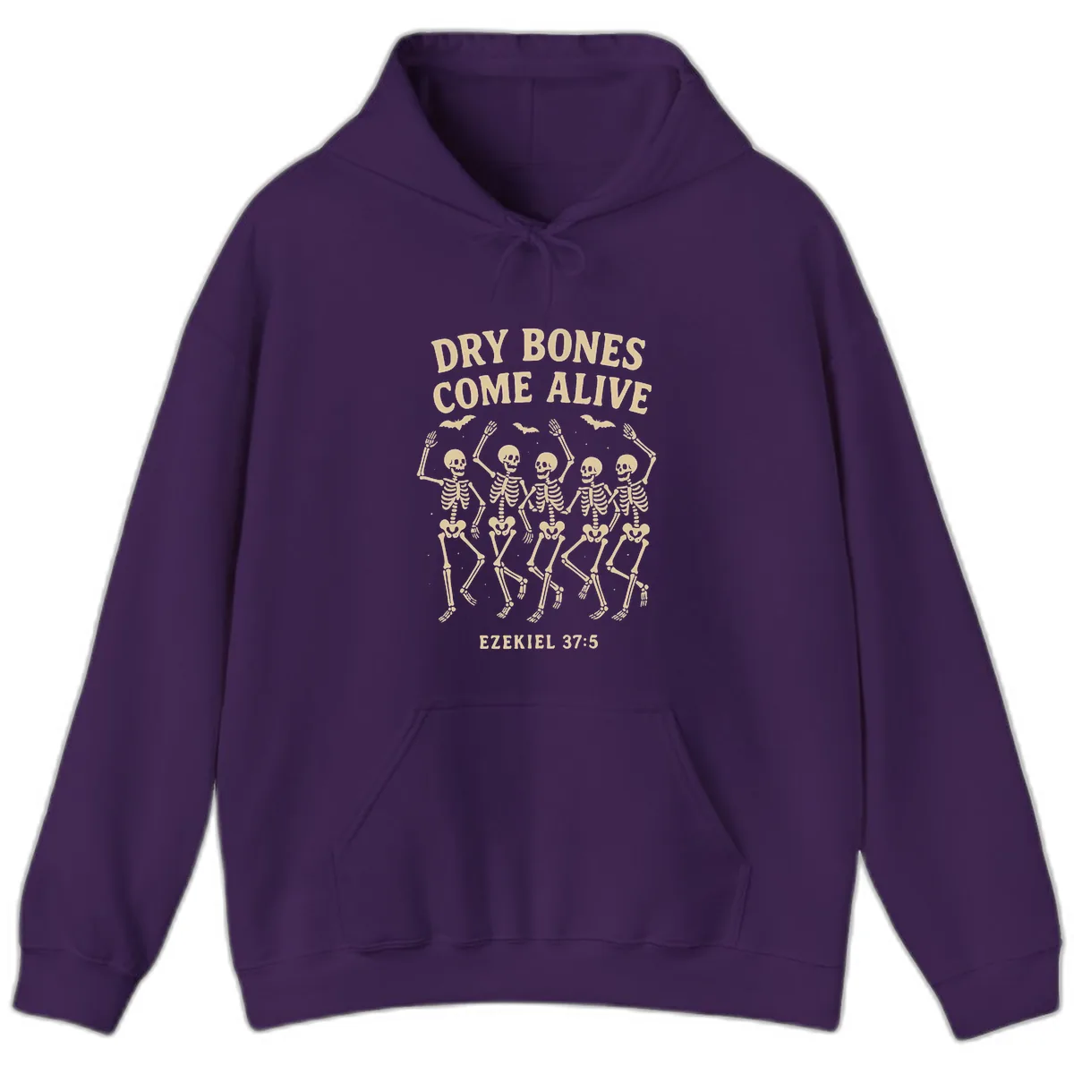 Dry Bones Come Alive Dancing Skeletons Hoodie in Purple