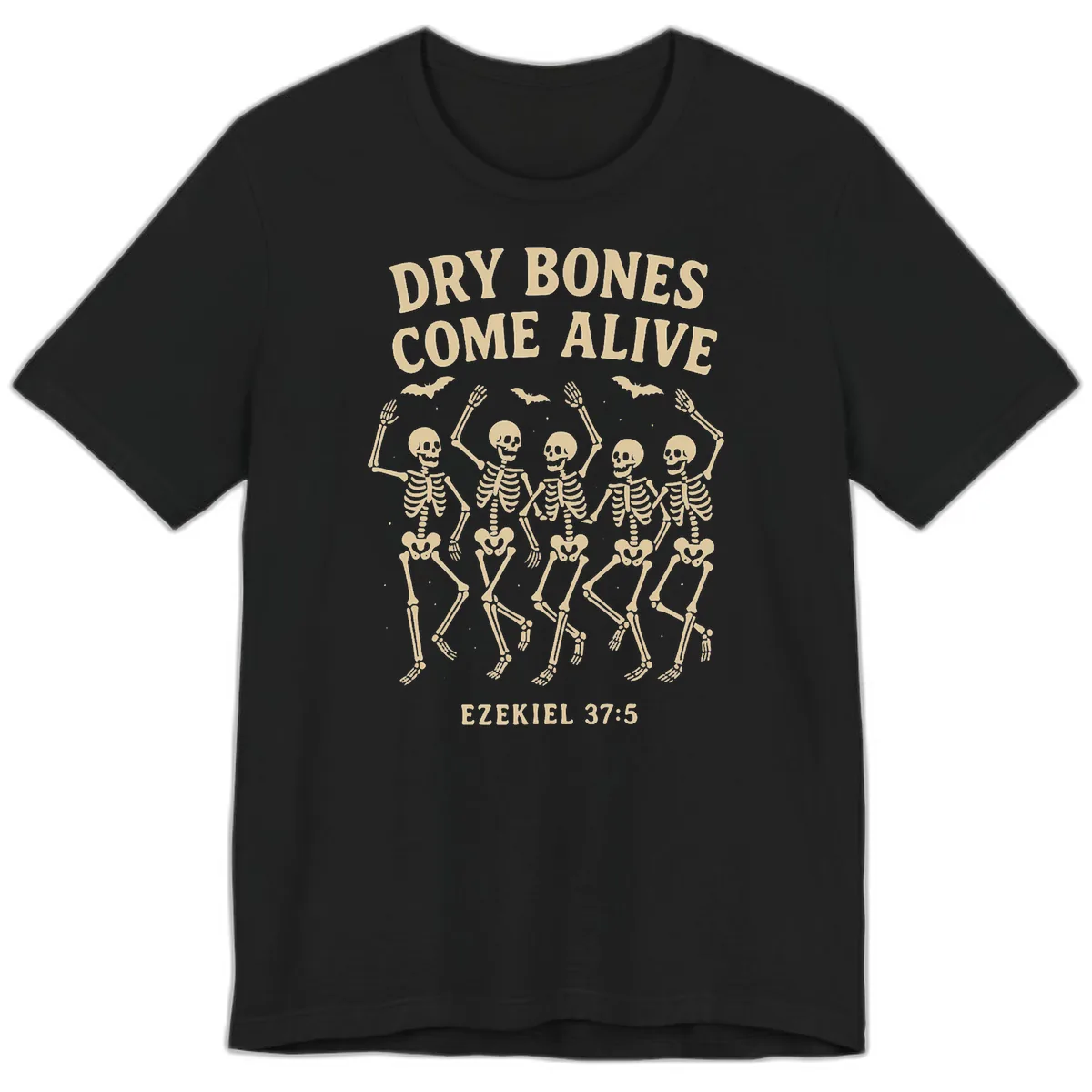 Dry Bones Come Alive Dancing Skeletons Premium T-Shirt in Black