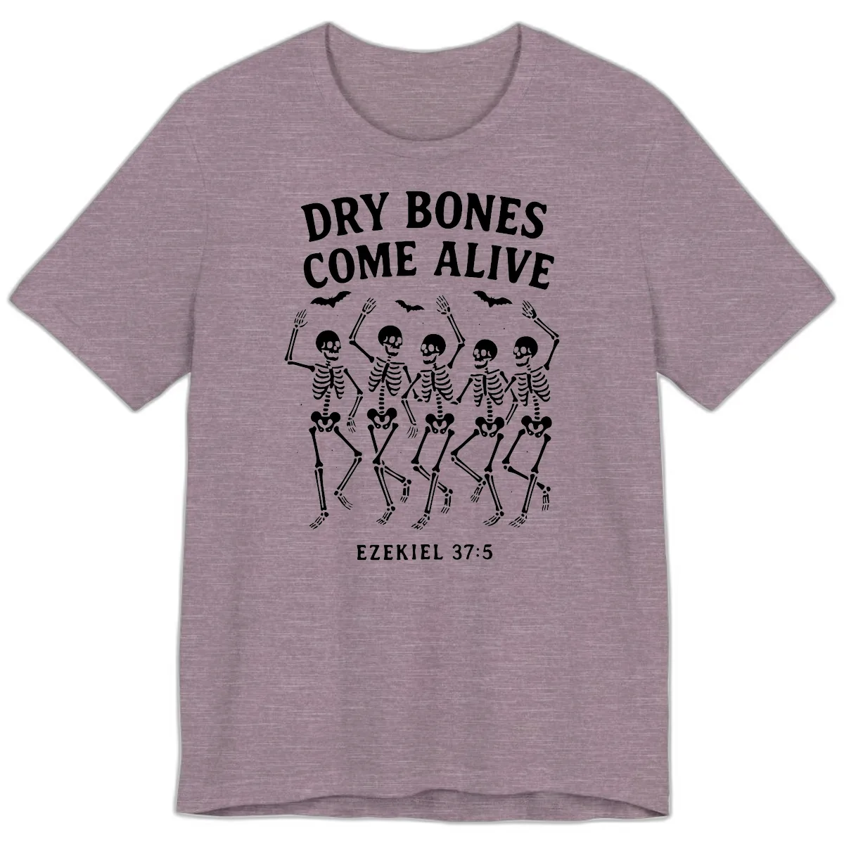 Dry Bones Come Alive Dancing Skeletons Premium T-Shirt in Heather Purple