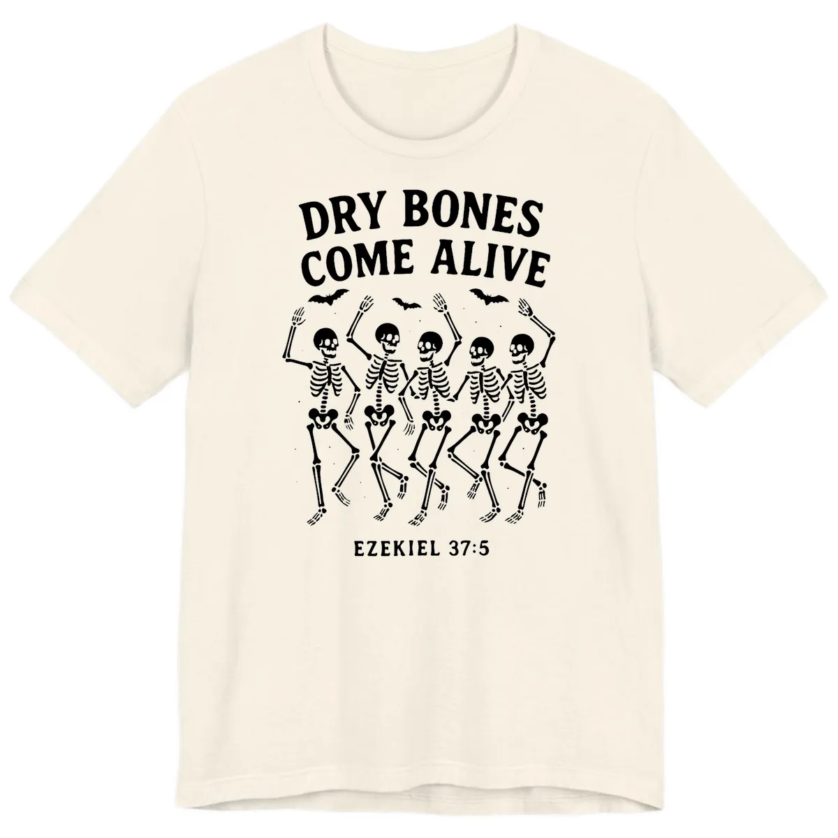 Dry Bones Come Alive Dancing Skeletons Premium T-Shirt in Natural