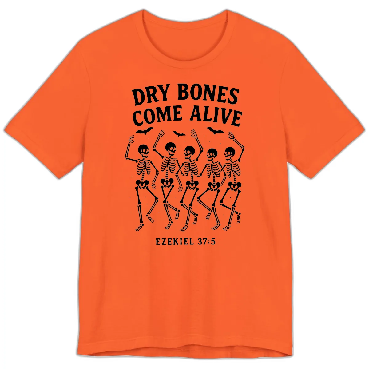 Dry Bones Come Alive Dancing Skeletons Premium T-Shirt in Orange