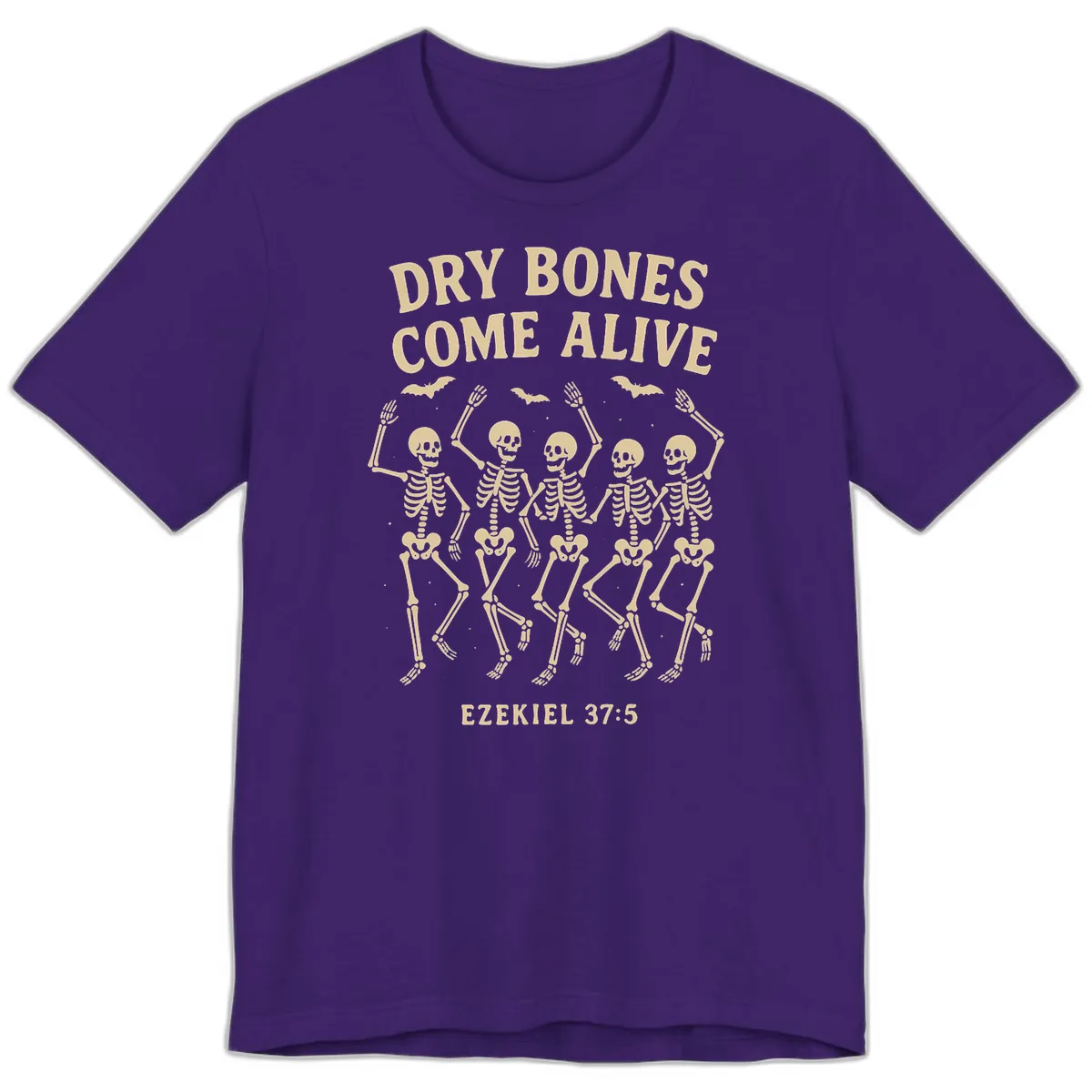 Dry Bones Come Alive Dancing Skeletons Premium T-Shirt in Team Purple