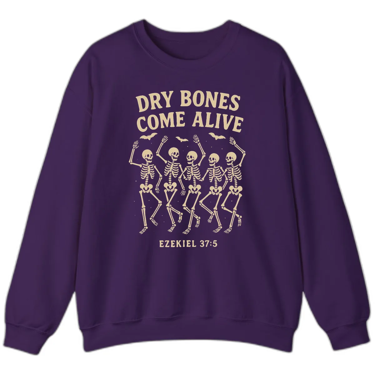 Dry Bones Come Alive Dancing Skeletons Sweatshirt in Purple