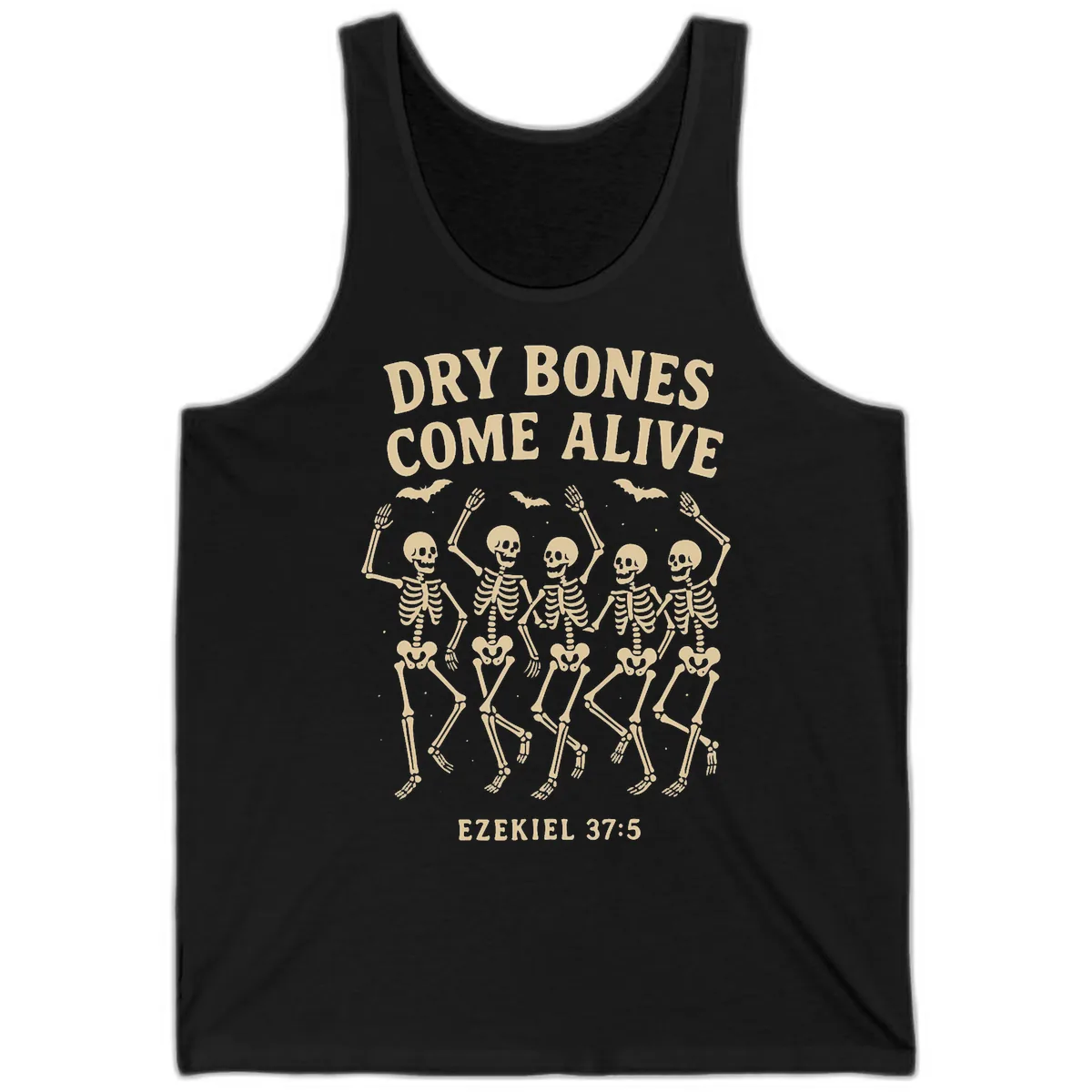 Dry Bones Come Alive Dancing Skeletons Tank in Black