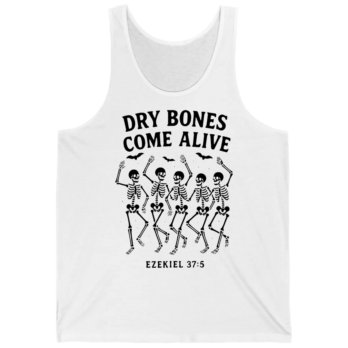 Dry Bones Come Alive Dancing Skeletons Tank in White