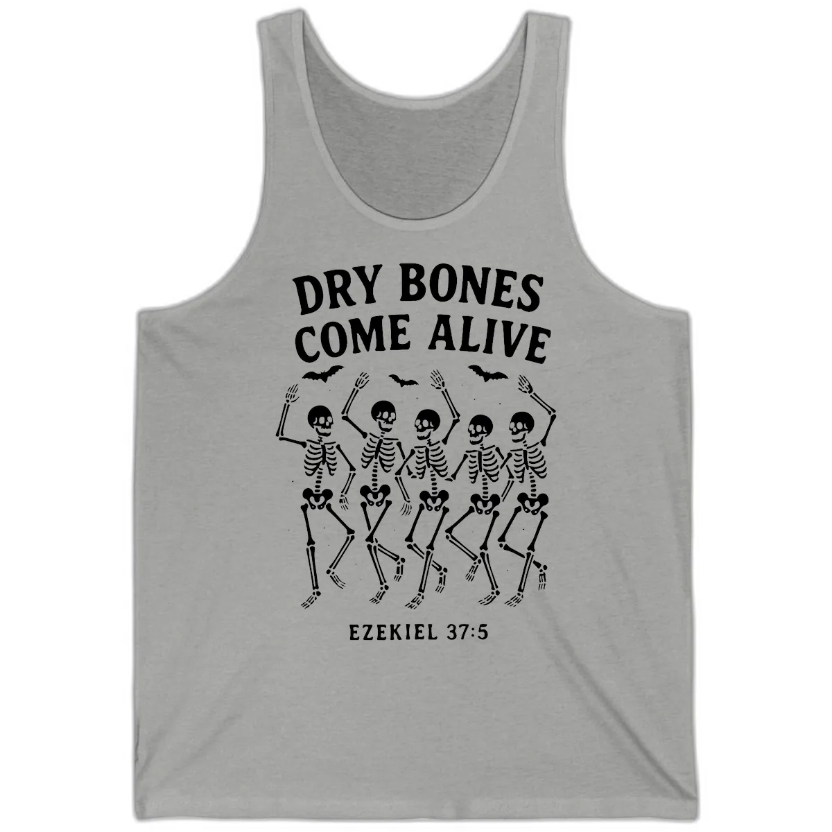Dry Bones Come Alive Dancing Skeletons Tank in Athletic Heather