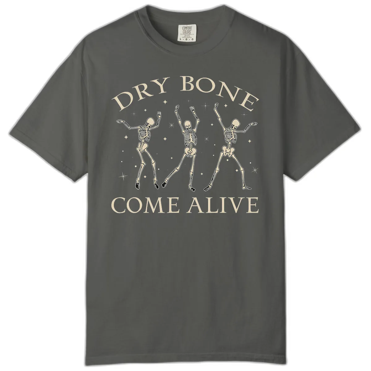 Dry Bone Come Alive Skeletons Dancing Comfort Color in Pepper