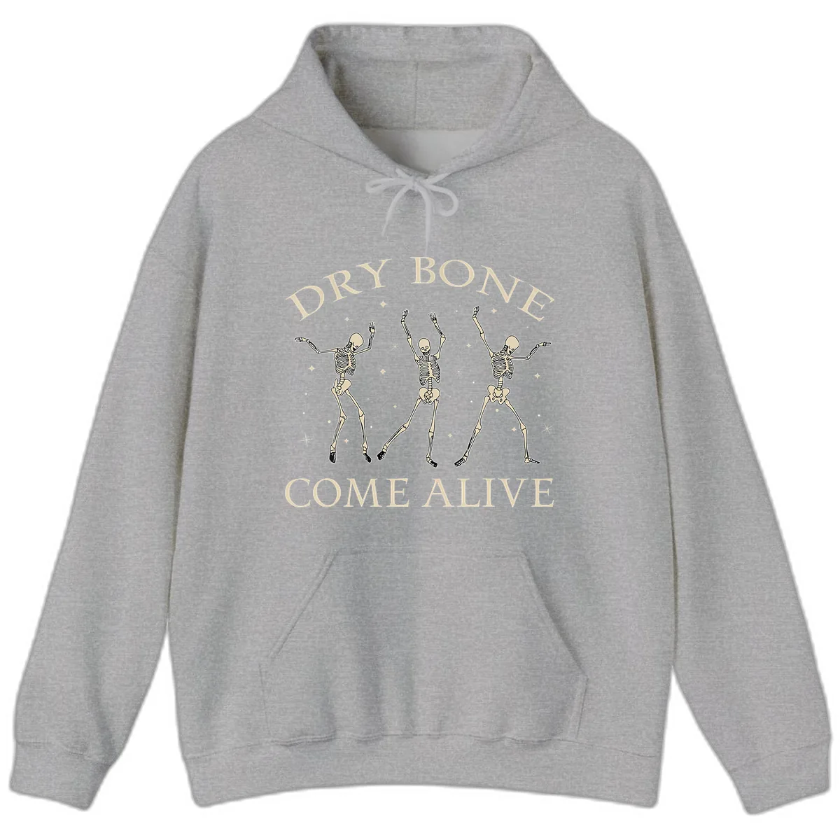 Dry Bone Come Alive Skeletons Dancing Hoodie in Sport Grey