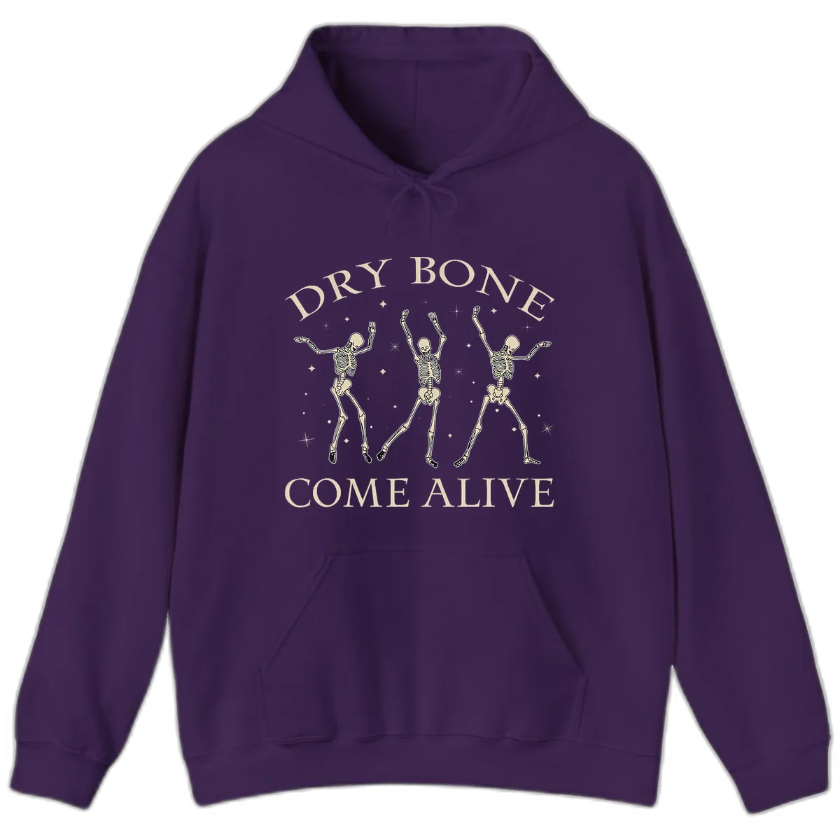 Dry Bone Come Alive Skeletons Dancing Hoodie in Purple