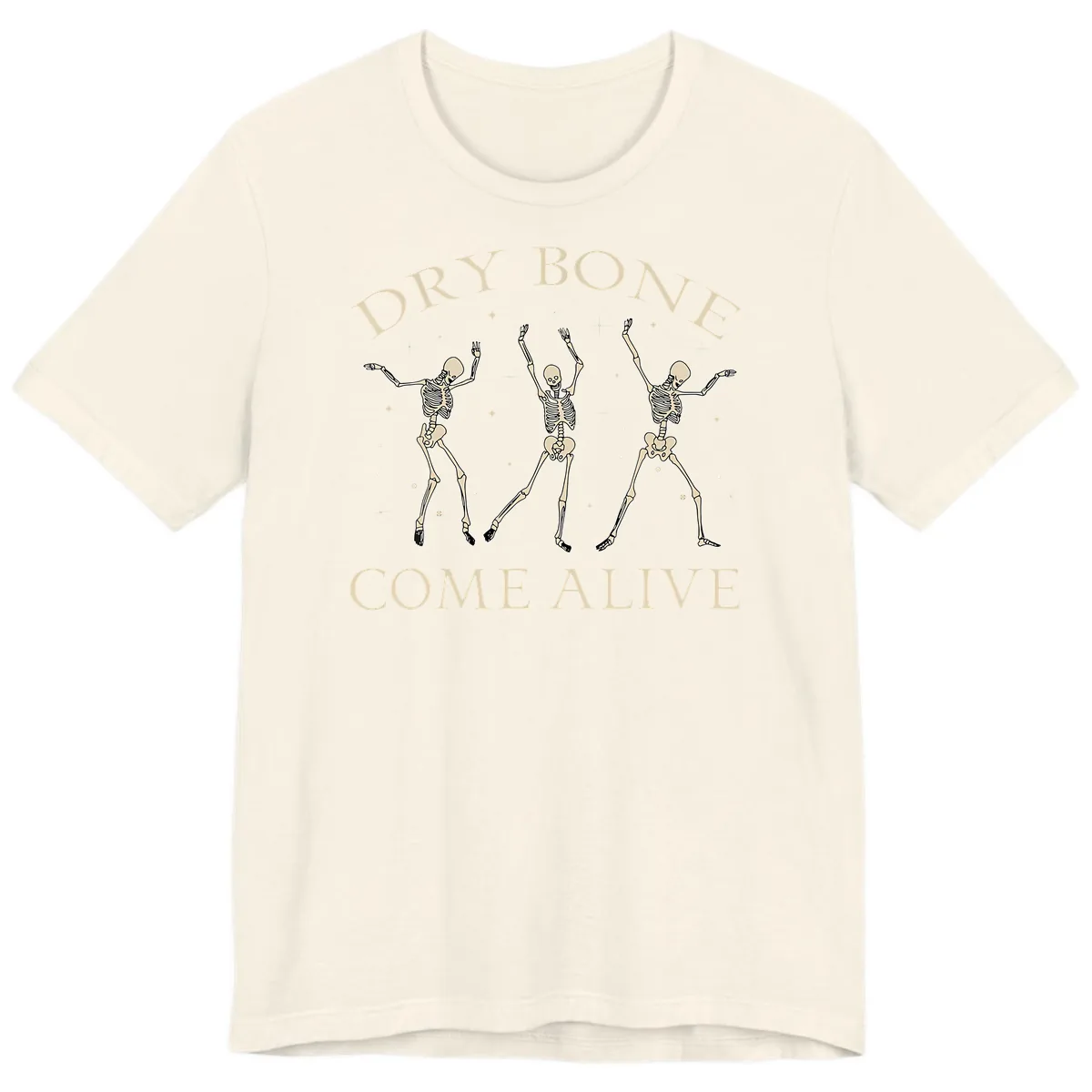 Dry Bone Come Alive Skeletons Dancing Premium T-Shirt in Natural